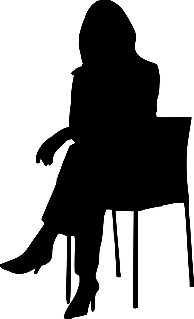 silueta sedenie